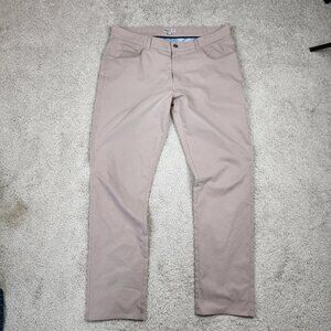 Peter Millar Pants Chinos Men's 36x32 Golf Flex Preppy Performance Beige pocket